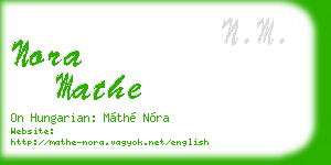 nora mathe business card
