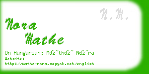 nora mathe business card